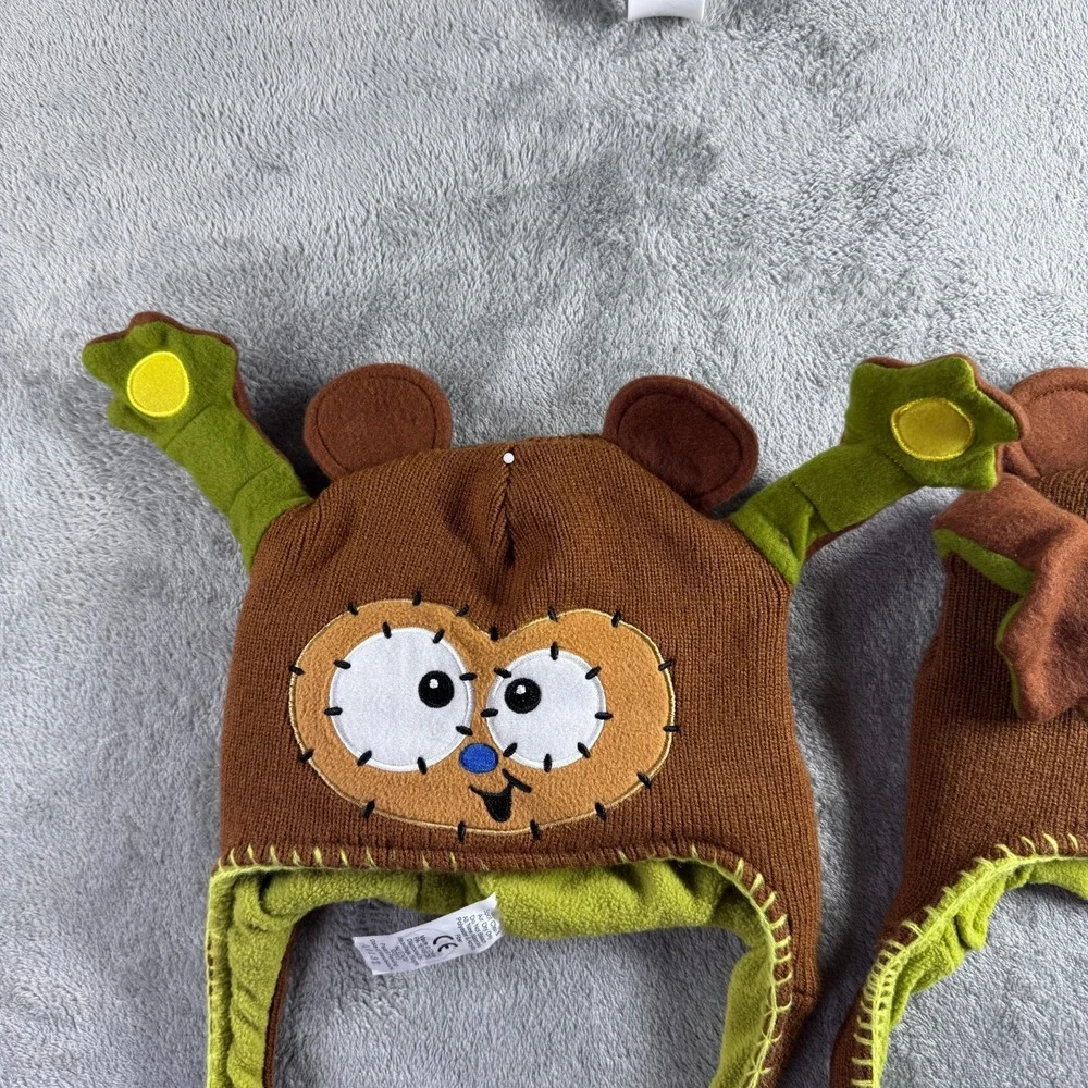 Flipeez Monkey Kids Unisex One Size Costume Hat Dancing Moving Arms Brown Lot 2